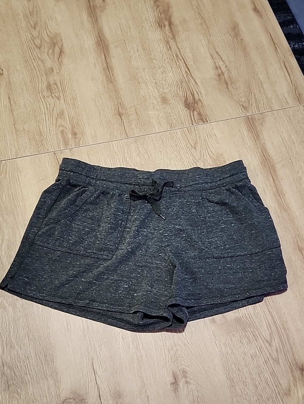 Athletic Works Dark Gray/Green Heather Women's Athletic Drawstring Shorts